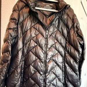 London Fog Black Light Weight Packable Down Puffer Jacket Size XXL